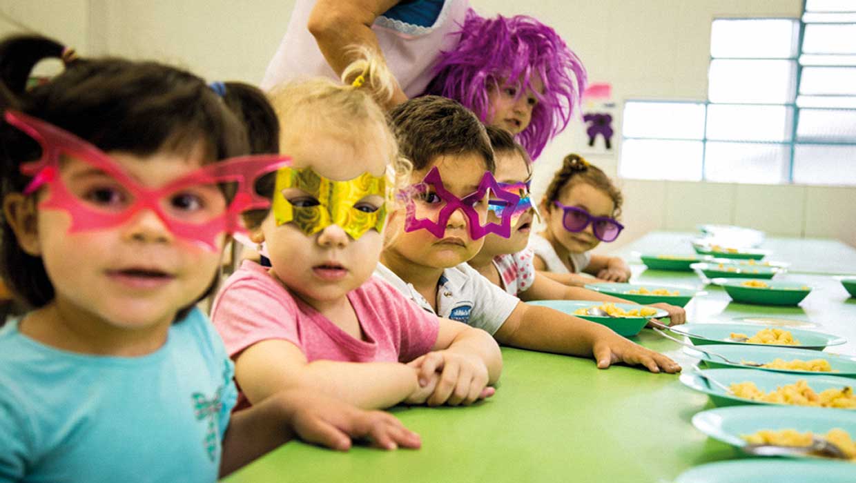 Working with children in schools in Brazil.