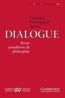 cover of Dialogue: Canadian Philosophical Review 