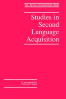 Studies in Second Language Acquisition