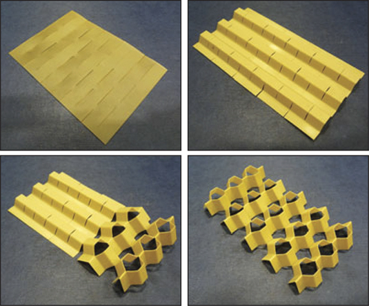 Kirigami honeycomb material exhibits a “Poisson’s switch”