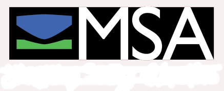 MSA logo with white text underneath