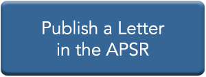 APSR letters announcement banner