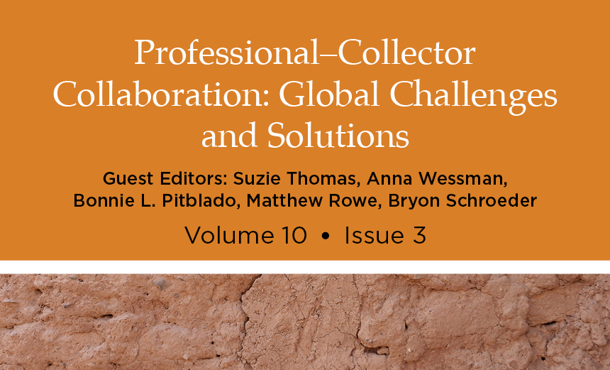 Text on the AAP brand background introducing the special issue 'Professional-Collector Collaboration'