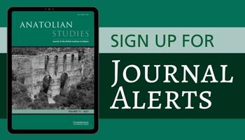 Green background, ANK cover, and text saying Sign up for Journal Alerts