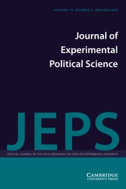 Journal of Experimental Political Science cover