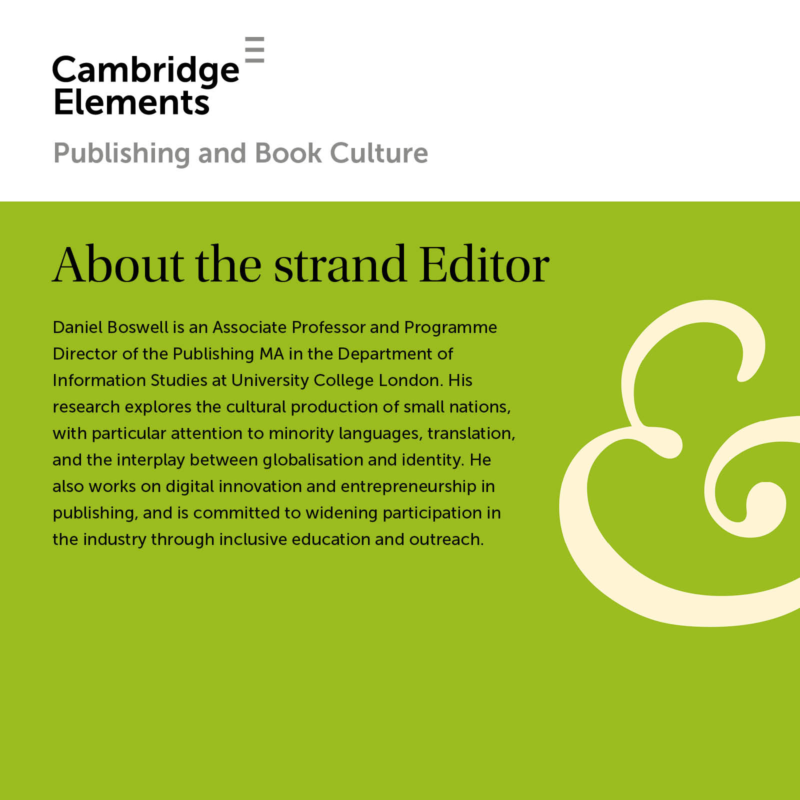 Language, Translation and Book Publishing Strand Editor