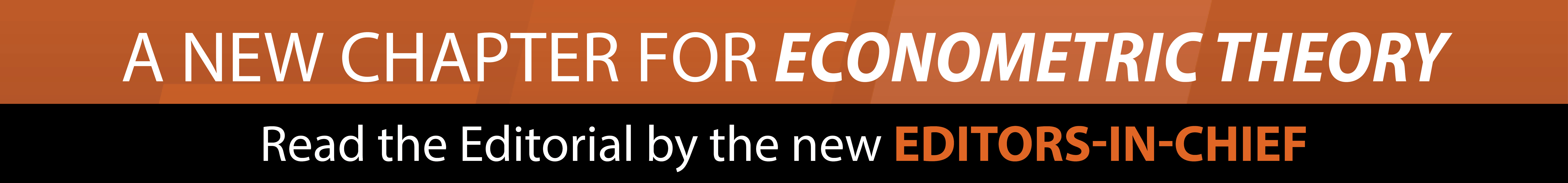 A NEW CHAPTER FOR ECONOMETRIC THEORY