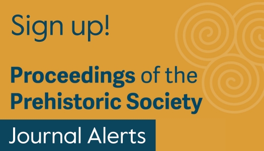 Yellow background and blue pattern, with text that says Sign up for Journal Alerts