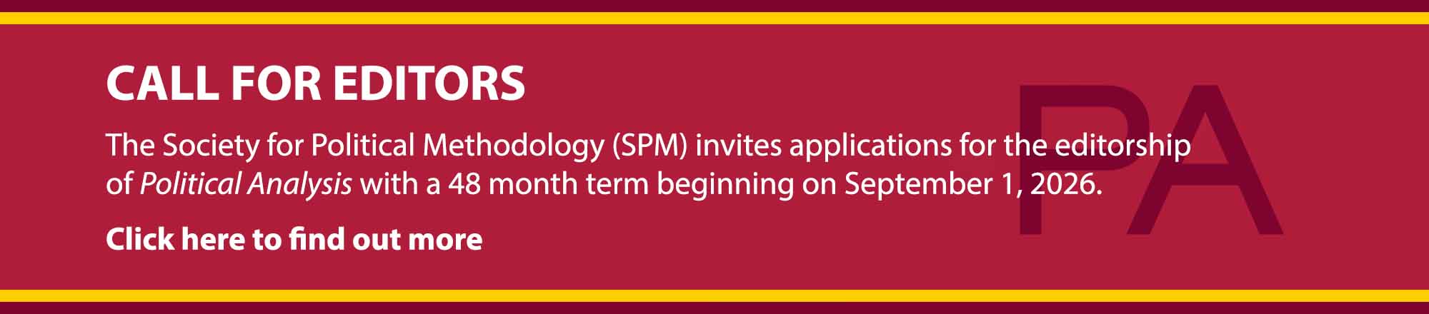 PAN Hero banner - Call for Editors 2026