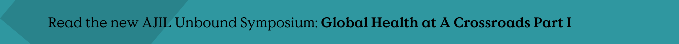 Read part 1 of a symposium on Global Health at a Crossroads