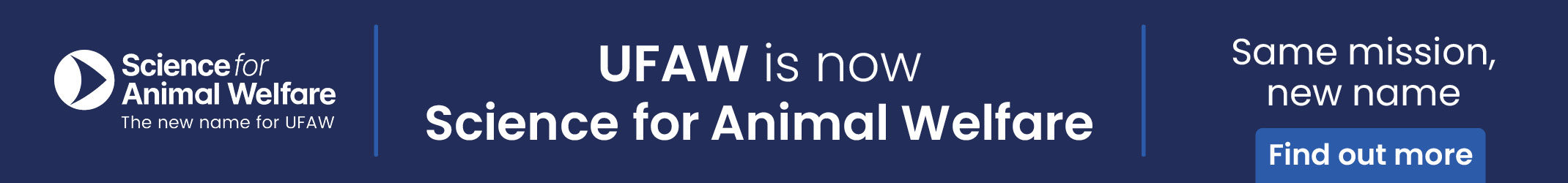 Science for Animal Welfare Banner