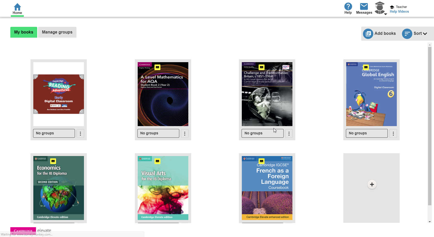 Elevate Teacher Homepage