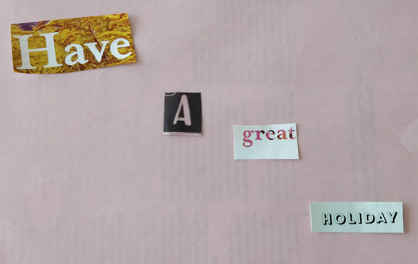 sentence from magazine cuttings