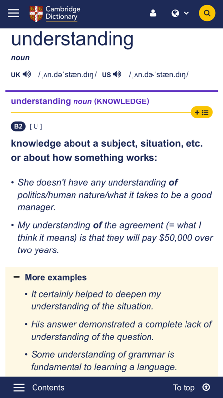 Understanding Headword With Examples World Of Better Learning Cambridge University Press