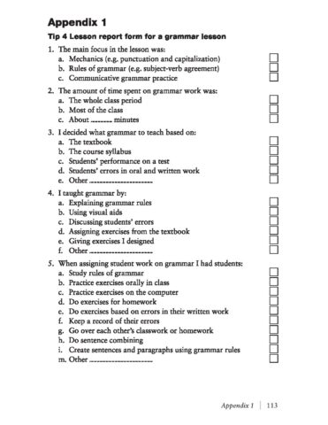 Lesson report form - World of Better Learning | Cambridge University Press