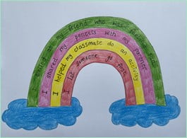 ‘Colour the world with kindness’ rainbow