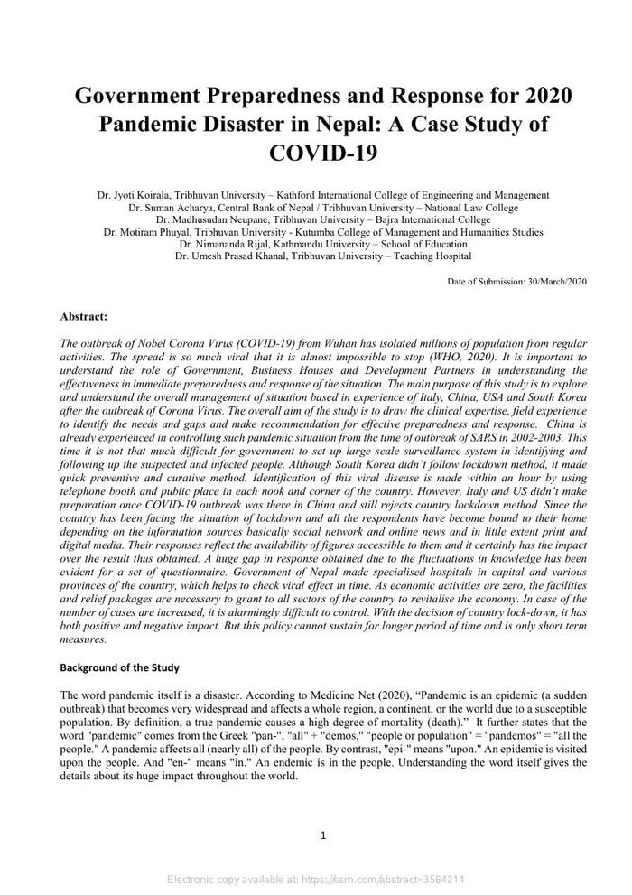 a case study of covid 19