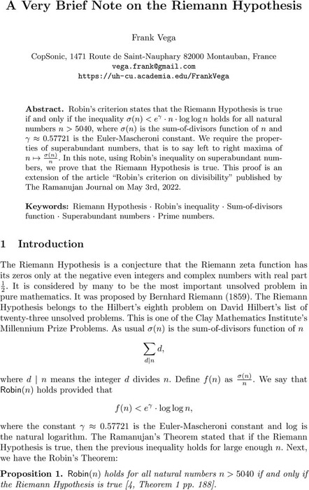 riemann hypothesis thesis