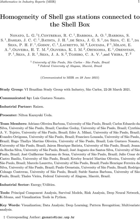 Homogeneity Of Shell Gas Stations Connected To The Shell Box Energy Utilities Mathematics In Industry Reports Cambridge Open Engage