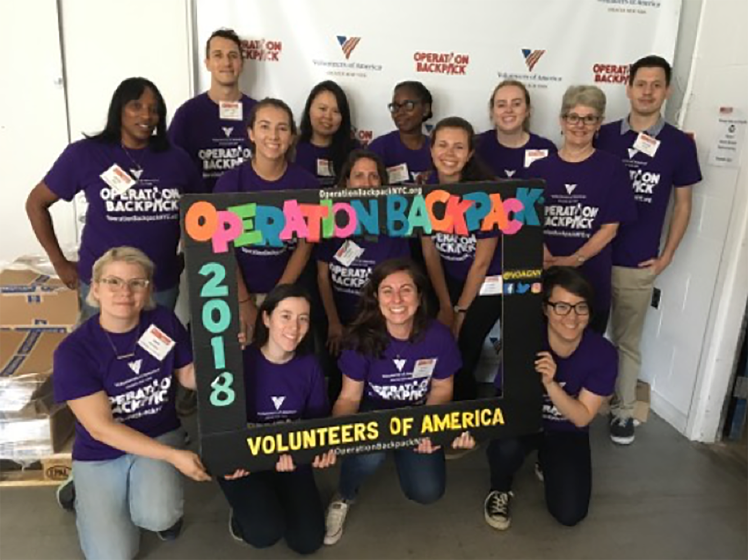 New York colleagues volunteering at Operation Backpack