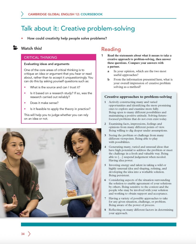 Talk about it - creative problem solving book spread