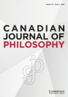 cover of Canadian Journal of Philosophy