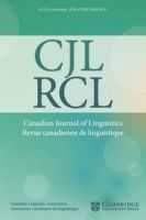 Canadian Journal of Linguistics/Revue canadienne de linguistique