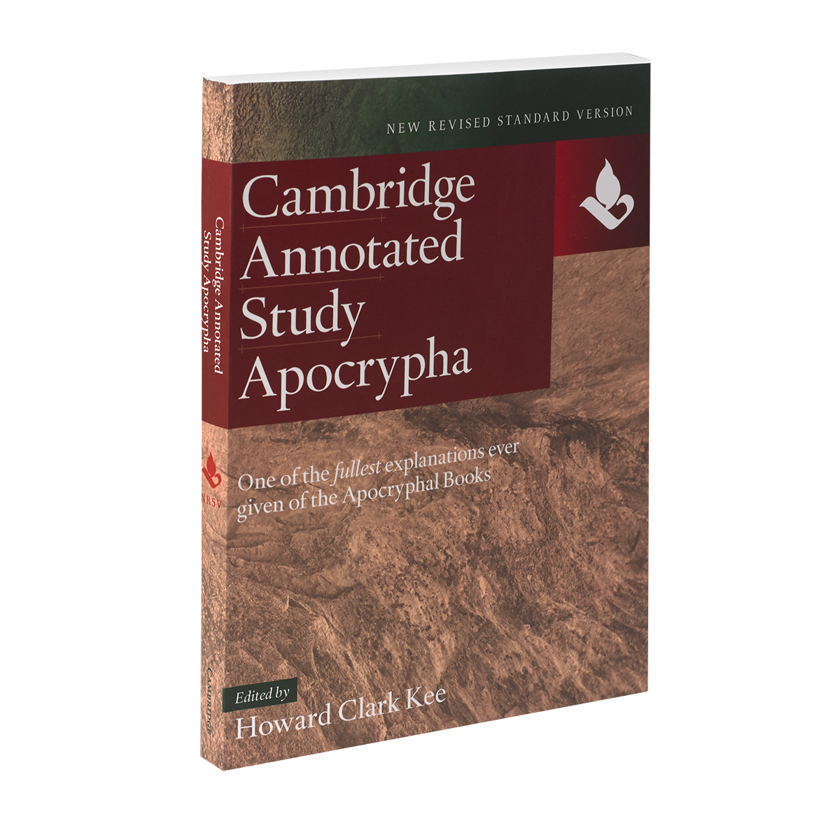 Red/ brown book, upright — cover of the Cambridge Annotated Study Apocrypha