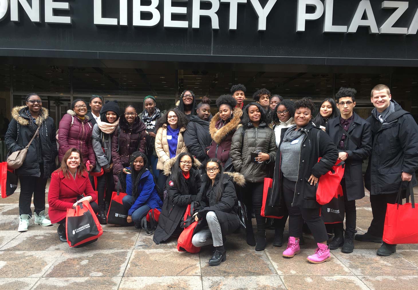 Local students visited the Press in New York, their first activity with Charity of the Year, PENCIL
