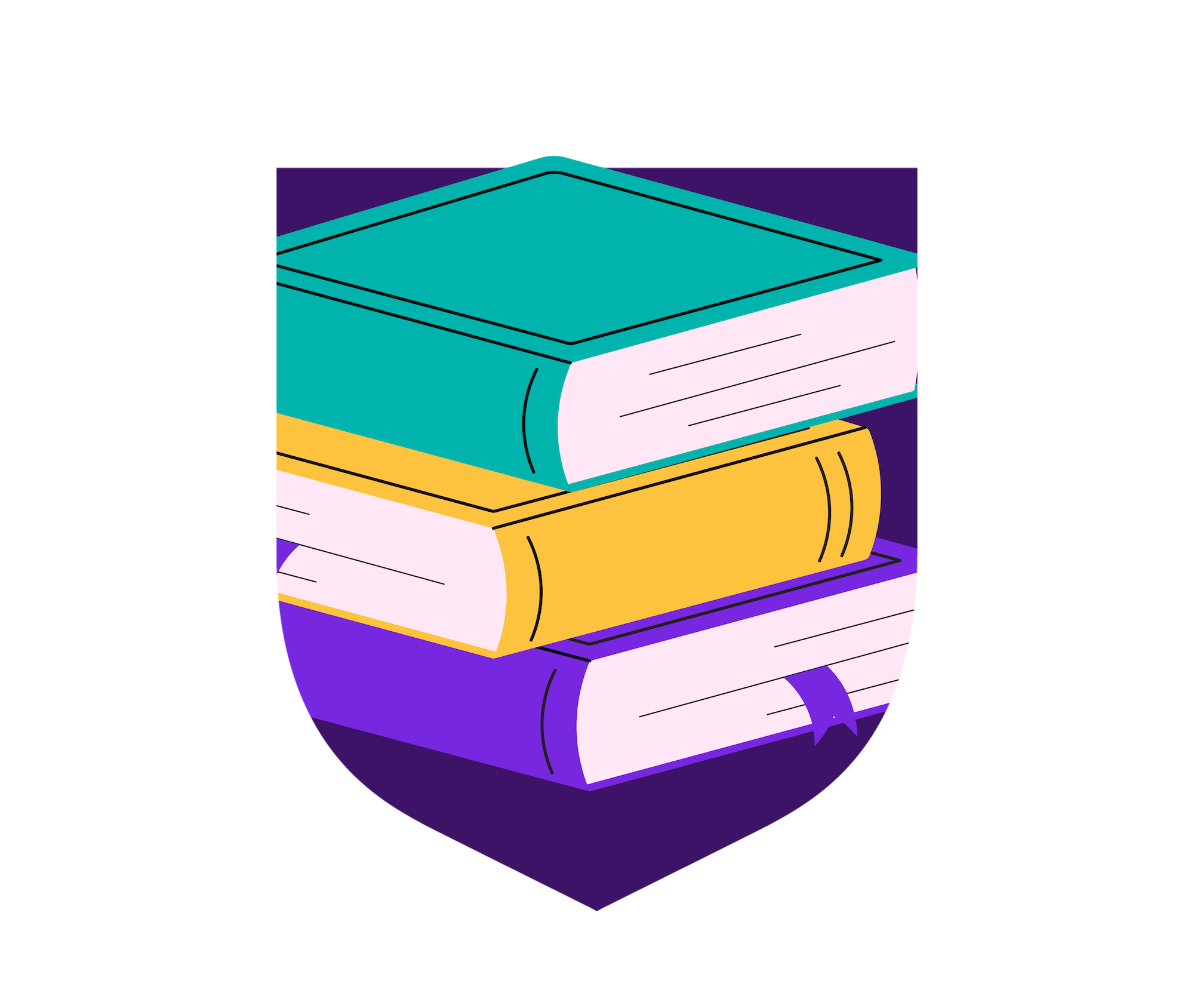 Books in shield