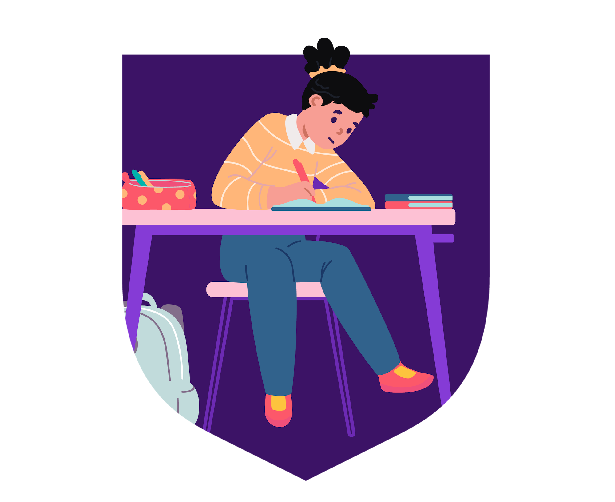 Desk in shield