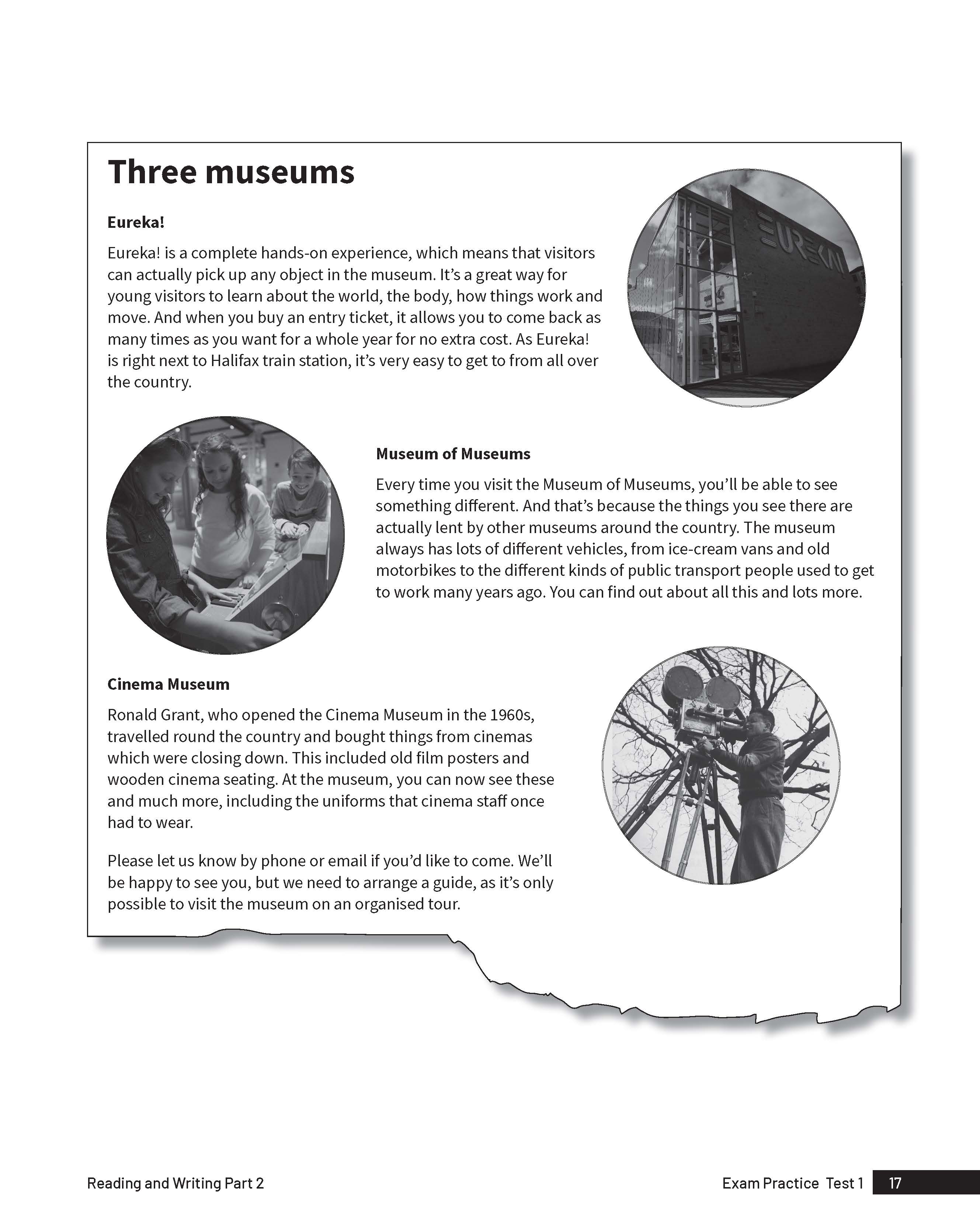 Three museums sample material