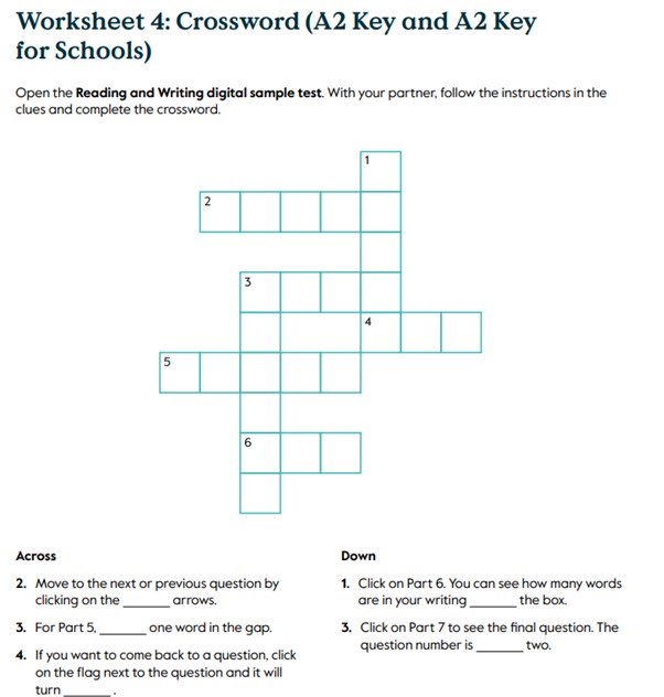 worksheet 4 crossword