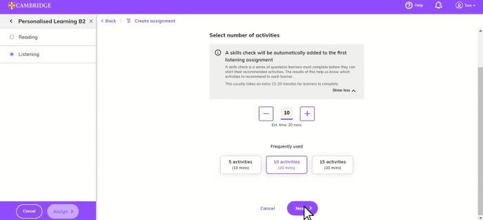 Educational app on computer for teacher support.