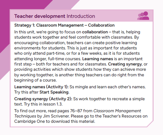 EVOLVE teacher development overview