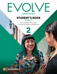 Evolve Student's Book 2 cover with modern, vibrant educational design