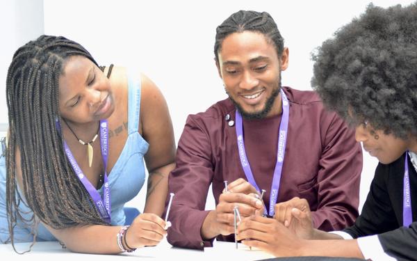 Cambridge interns working together