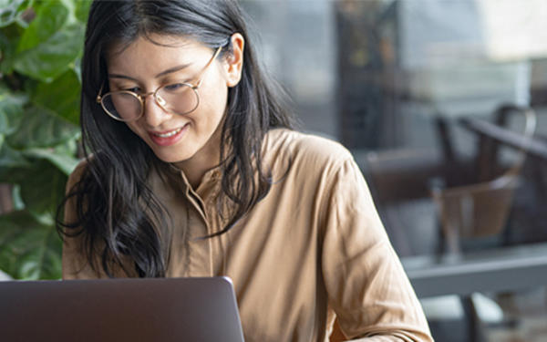 Girl working on laptop