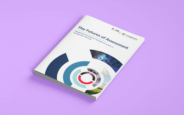 front cover of 'Future of Assessment report' on purple background