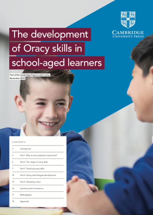 The development of Oracy skills in school-aged learners cover
