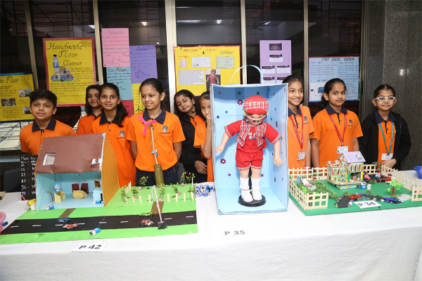 Students displaying their project work at National Science week