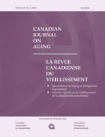 cover of Canadian Journal on Aging 