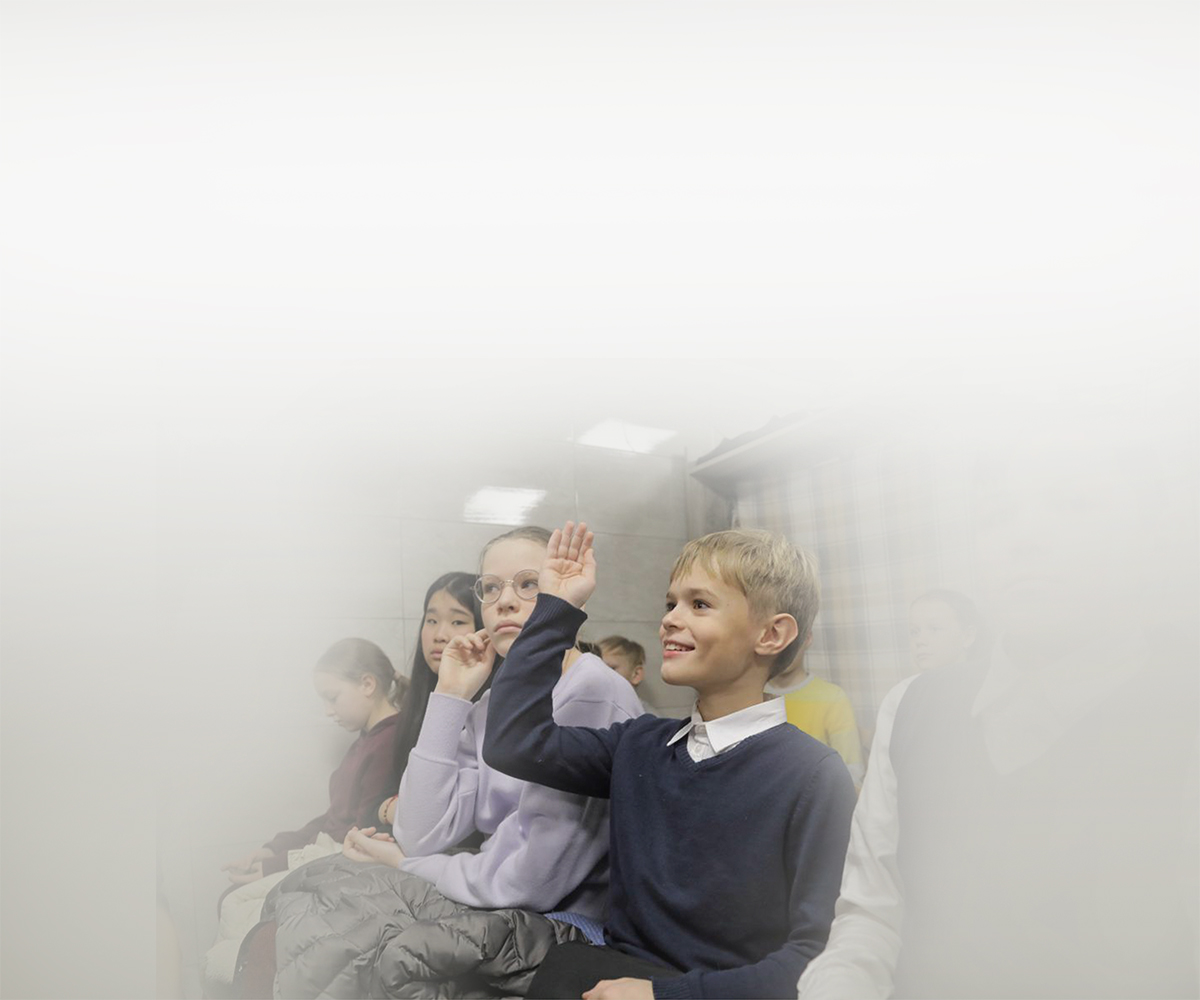Ukrainian students in class