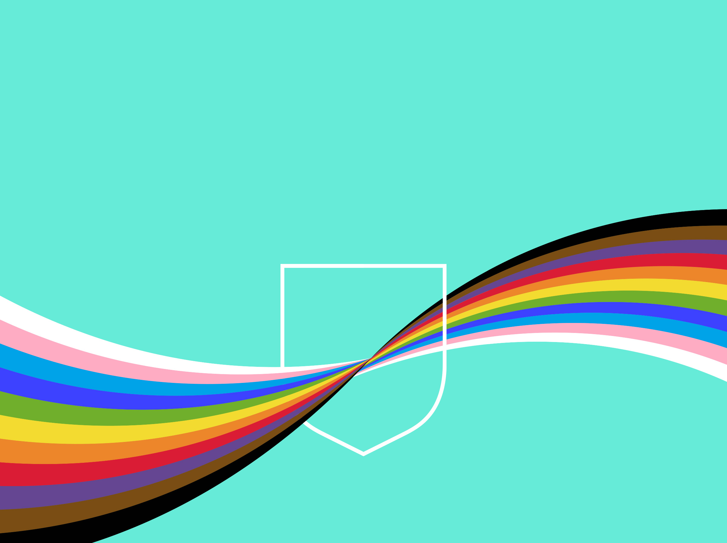 Pride flag on blue background