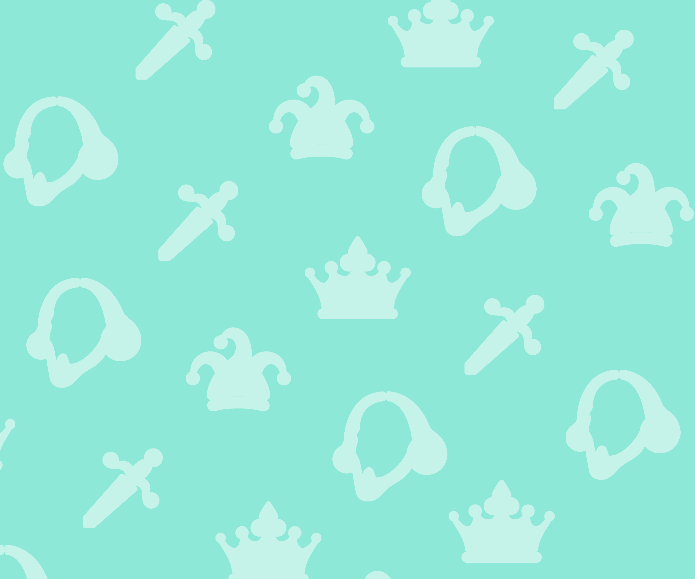 Shakespeare-related symbol pattern on blue background